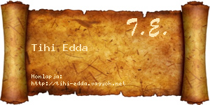Tihi Edda névjegykártya